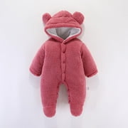 Up to 65 off!Lolmot Newborn Baby Snowsuit Onesie Winter Coat Jumpsuit Warm Bear Footie Romper Fleece Jumpsuit for Infant Girls Boys on Clearance